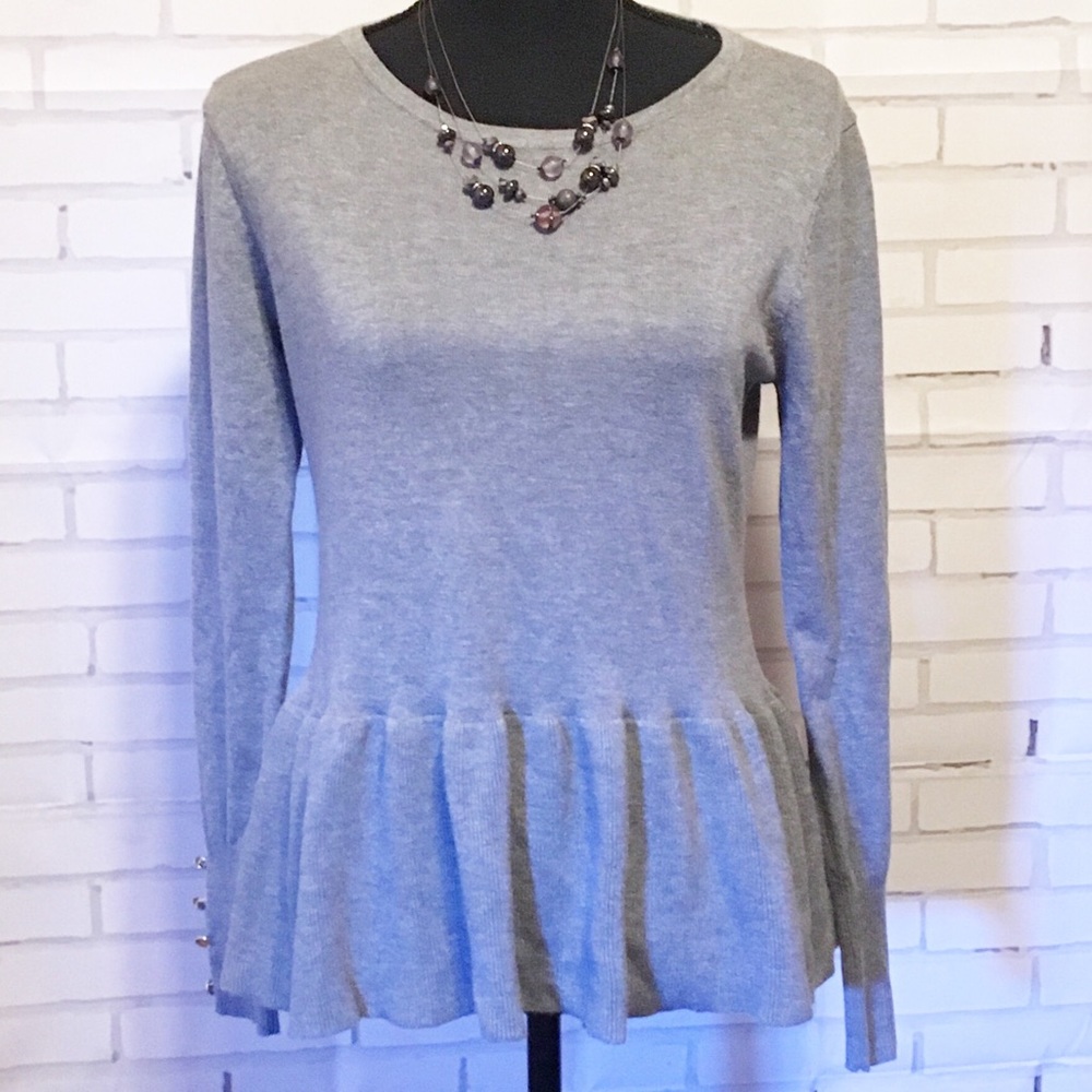🌼 Vila Milano Peplum Sweater | Gray | S